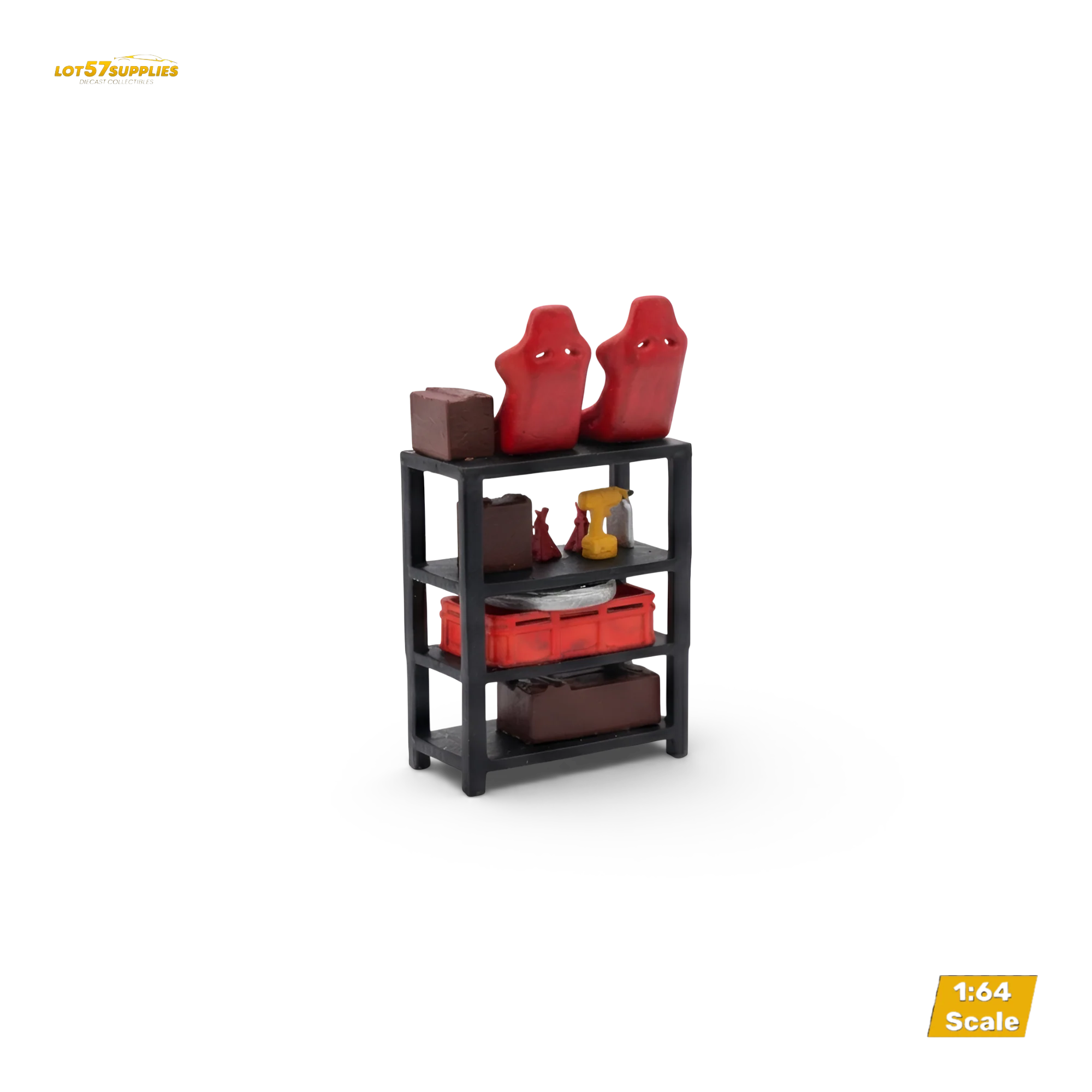 LOT57 Parts "AUTO PARTS SHELVING" V1 1:64 Diorama Accessory - Image 8